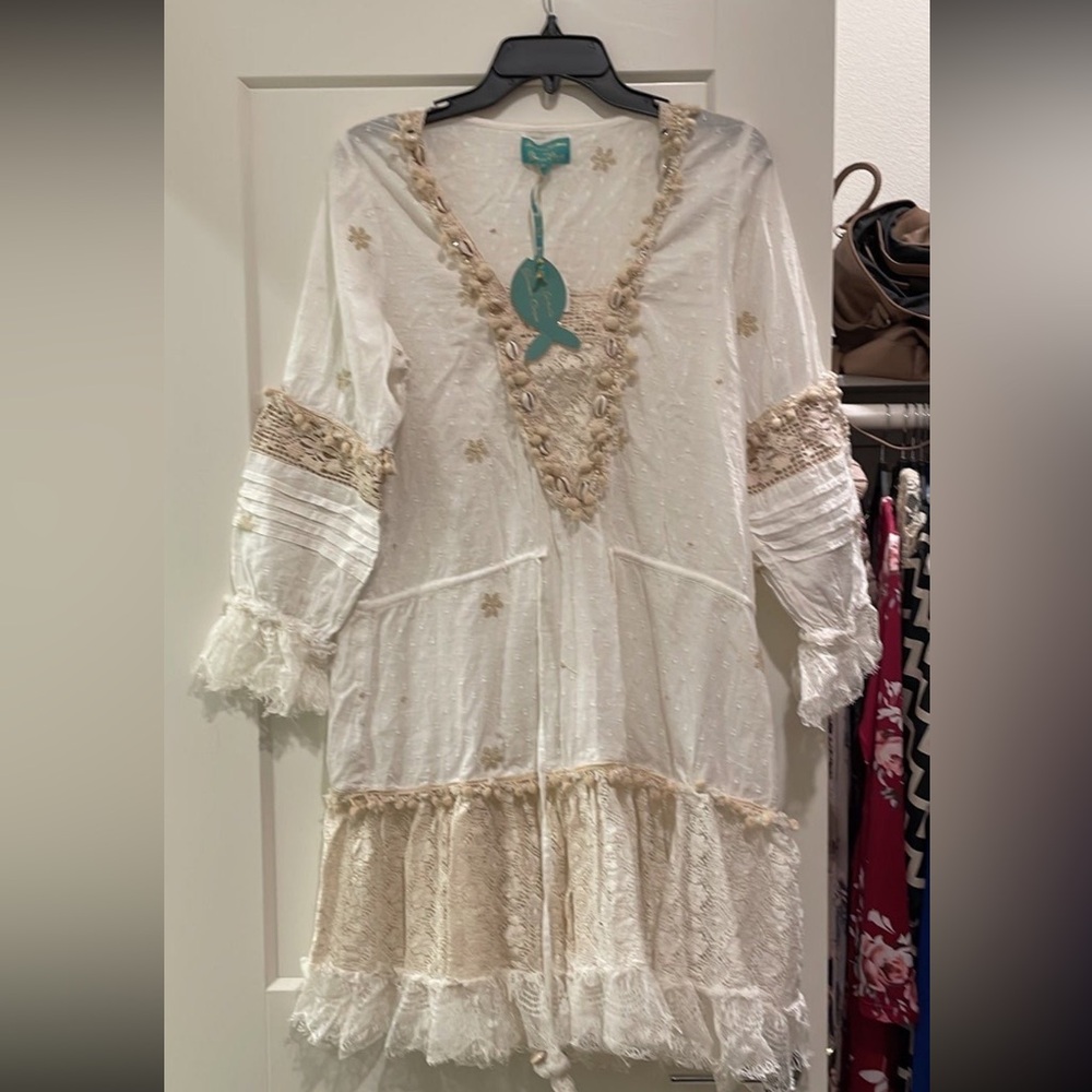 NWT White coverup dress